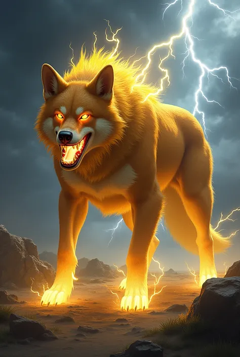 Wild dog and yellow lightning combined 
