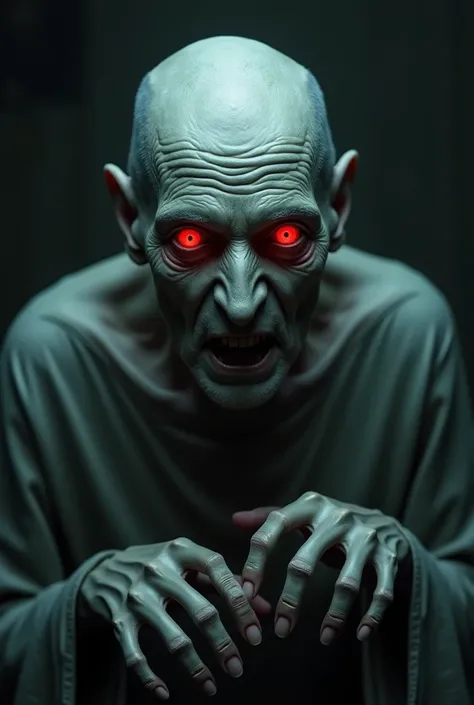 OLD MAN WITH PALE BODY WITH RED EYES 