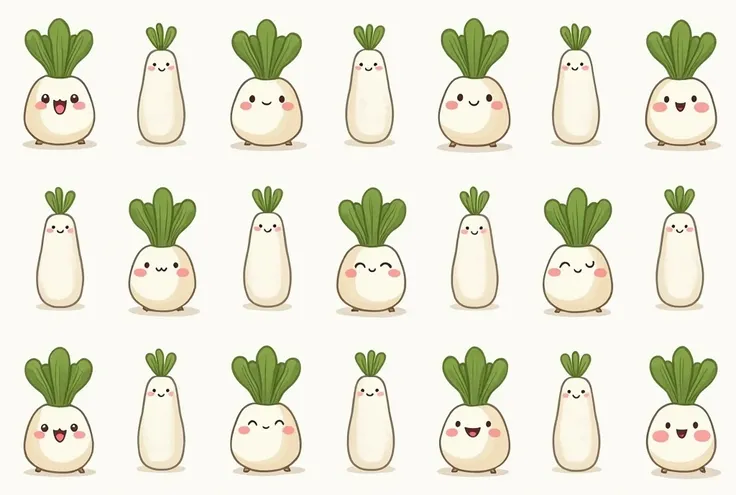 Bath towel in cute white daikon radish character pattern