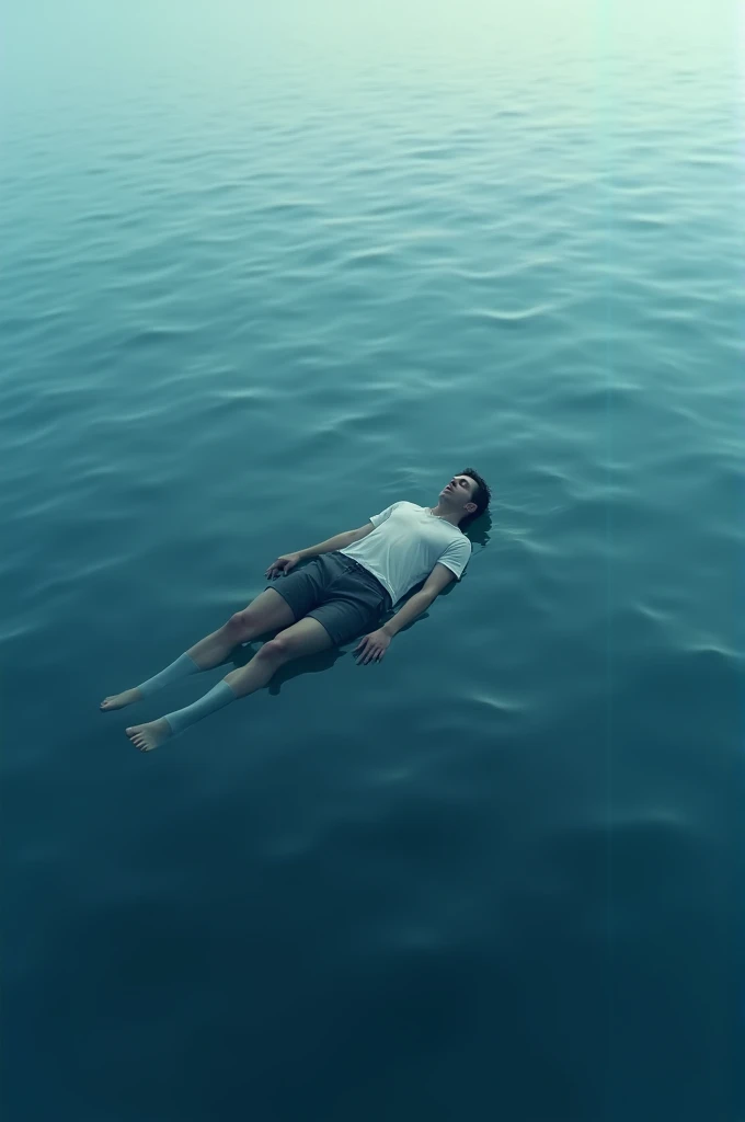 Man sleeping in the sea