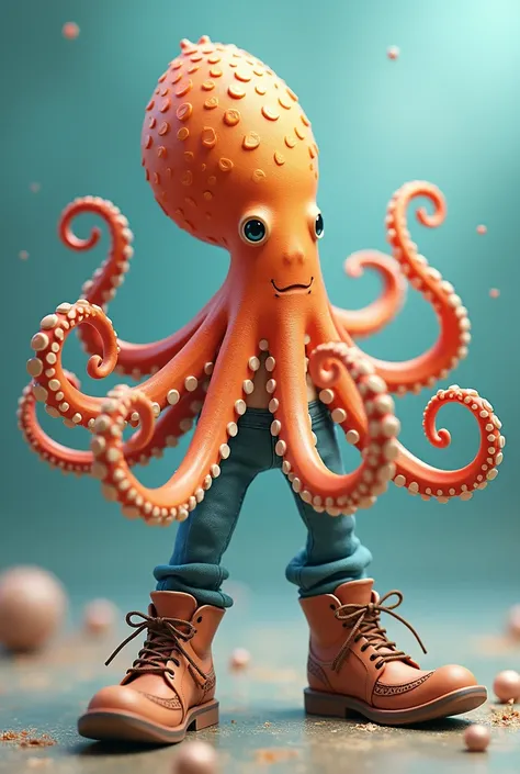 an octopus wearing shoes 