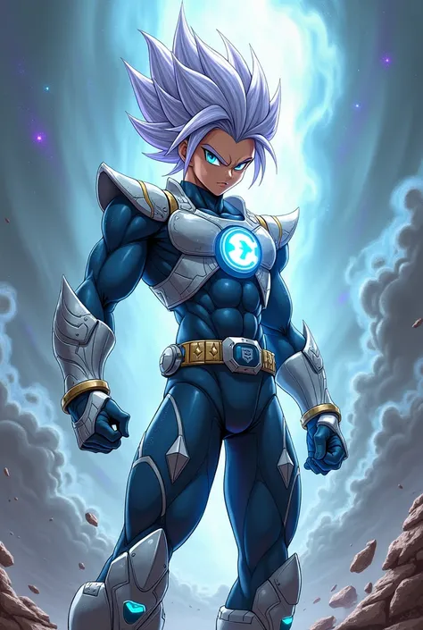 /imagine Trunks de dragon ball+silver ouriço sonic the hedgehog=temporal com estilo de Power Ranger E uma fusão