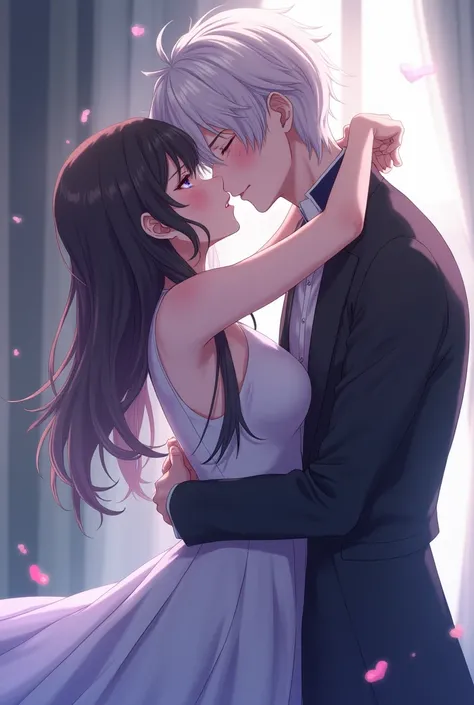 Anime Arifureta Yue and Hajime kissing