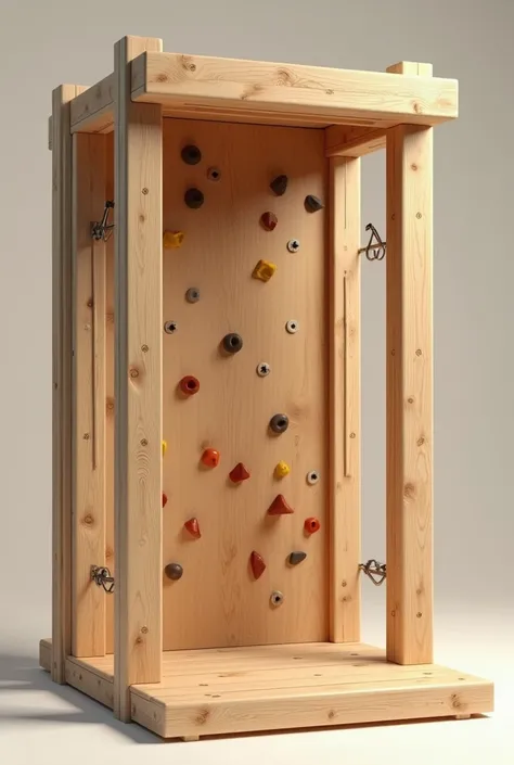  Sketches 3d models of climbing walls for ren from 10 to  in a wooden structure by a carpenter designed for the international boulder climbing format.  In measures of 2 .50 meters X 2 .50 inclined wall 