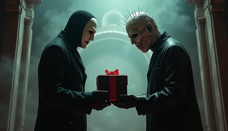 Ghostface delivers a gift to Pinhead - Hellraise