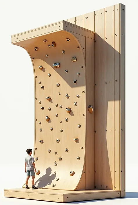 Sketches, 3d models of climbing walls for teenagers aged 15, in a wooden structure made of wood by a professional carpenter, realistic elaboration designed for the international format of boulder climbing. In dimensions of 4 meters X 4 meters wall collapse...