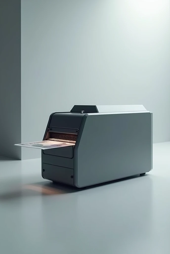 A money-printing machine, realistic, Minimalist