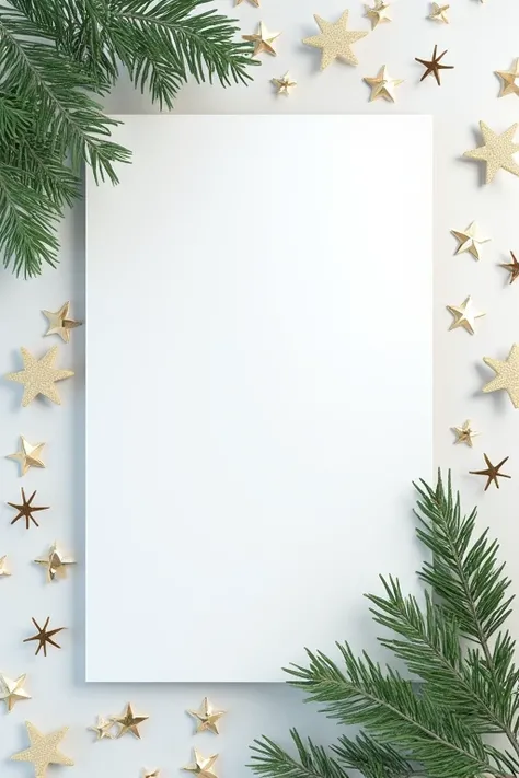  White table top,  view from above , New Year background, spruce leaves 