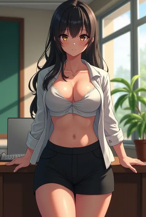 Anime teacher get tight skirt chest and belly open full size get black skirt white short outfit get sweatier dah breasts and hips plumper 28 years old get formal bosma just make it sweatier
More sweaty 28 year old with big plump tits 