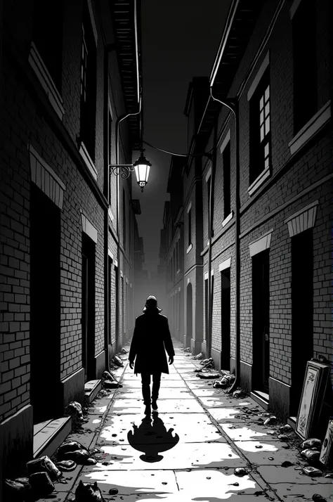 Create Night Alley black and white comic