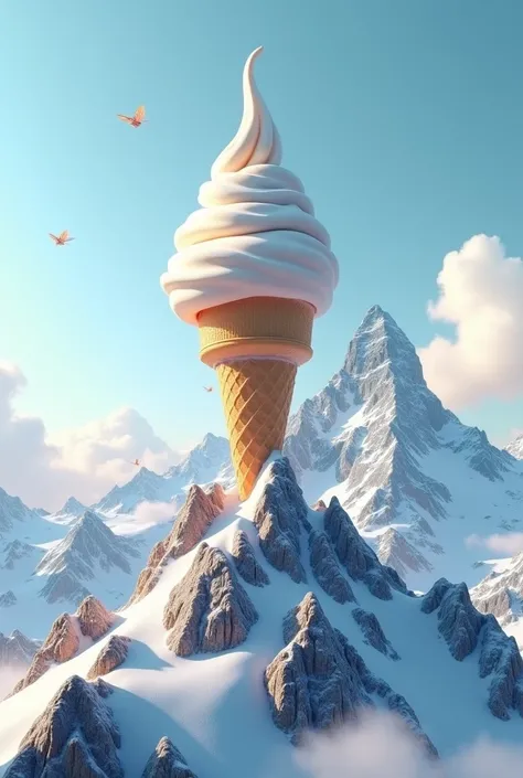 The ice cream that stands on the mountain