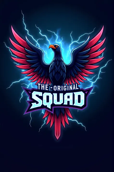 logo eSports hewan garuda efek listrik ada tulisan the original squad 