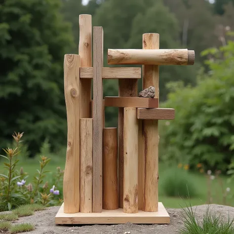 minimal construction from wooden garbage