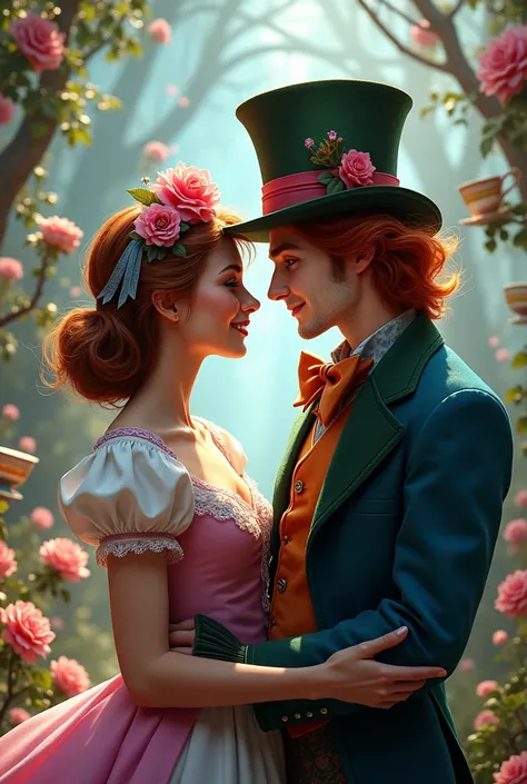 Alice in Wonderland looks like me romantically meeting as a mad hatter