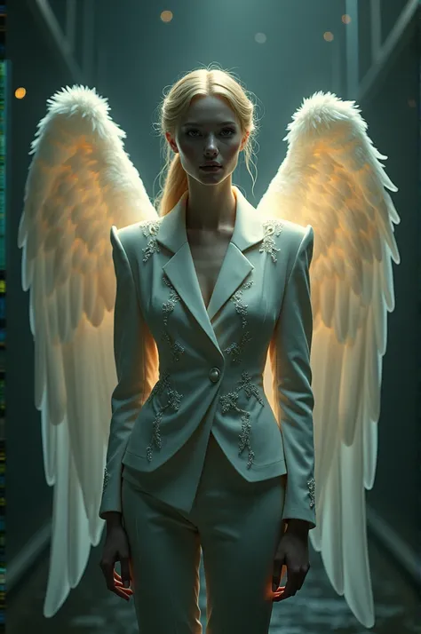 create an image of an angel in a suit in 4K
