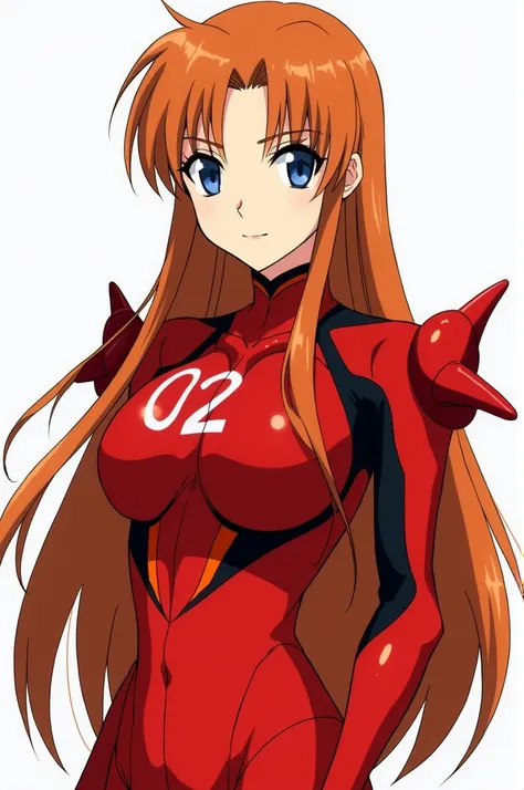 A personagem Asuka Langley Soryu (ou Shikinami,  depending on the version of Neon Genesis Evangelion )  has a striking appearance ,  iconic and full of details .  Here is a detailed description of her classic appearance :

 Facial features
Face :  Delicate...