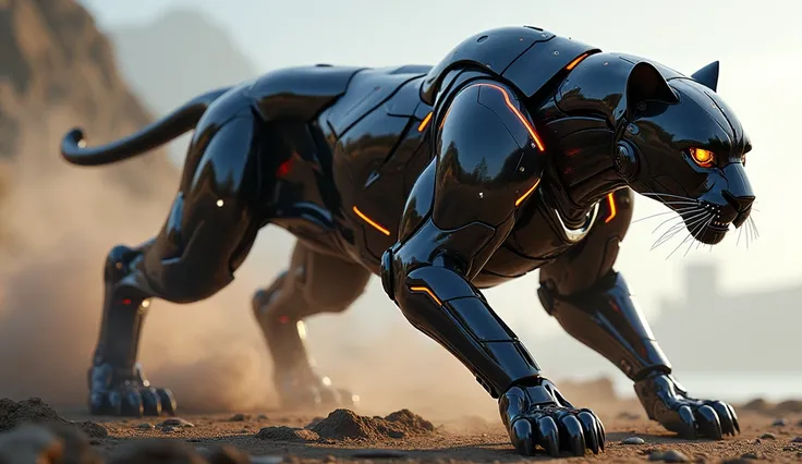 Iron Panther  (Pantera negra + iron man): Una pantera con una armadura similar a la de iron man,  capable of flying and shooting repulsive energy , ultra realistic and professional images  