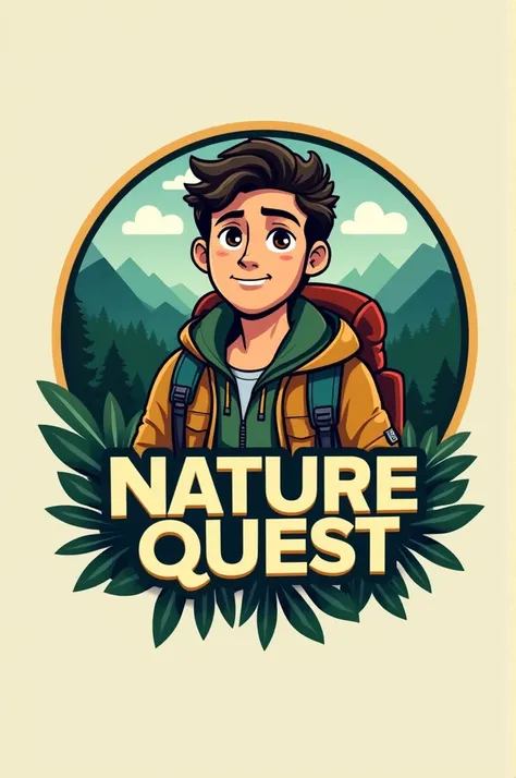 Make a stylish YouTube channel logo for Nature quest with Ahad 