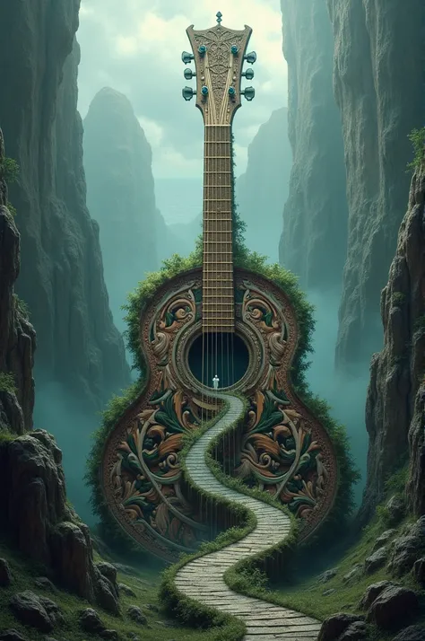 A labyrinth in the shape of a guitar