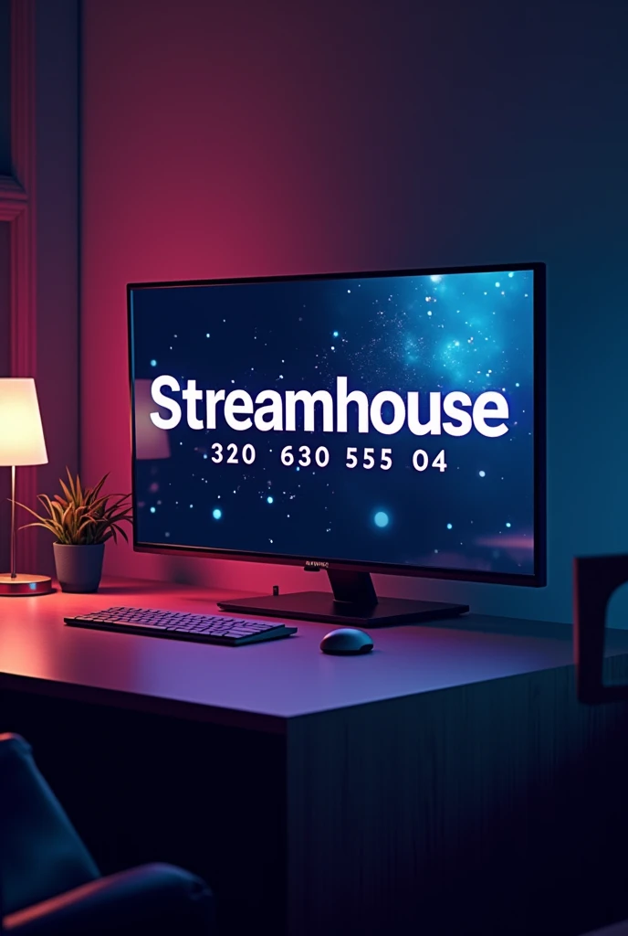 I want an image with the name of StreamHouse and with my phone number 320 640 55 04 perfect and striking to attract customers with images from Netflix and other platforms