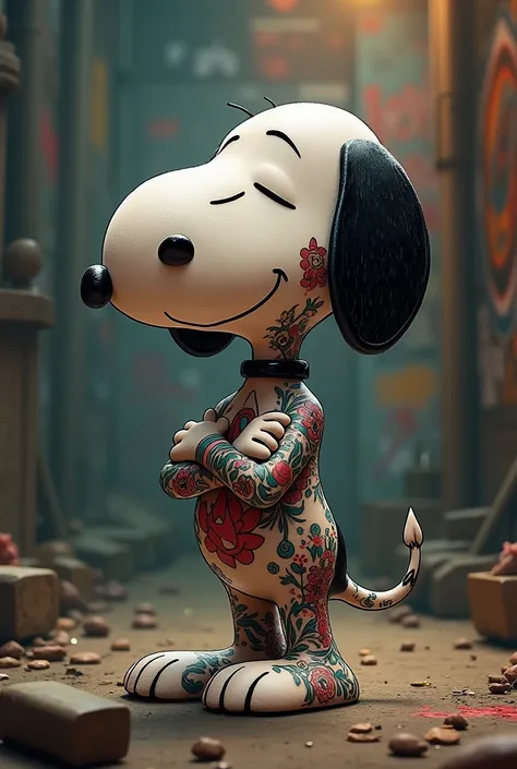 Snoopy with tattoos