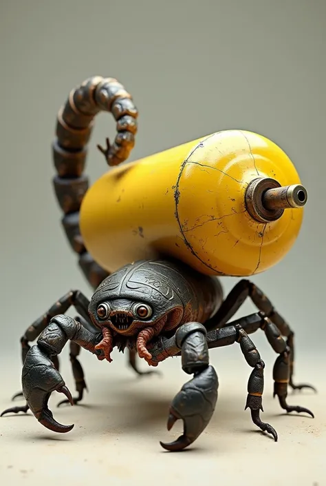 Realistic Cartoon Scorpion with 25-Pound Yellow Gas Cylinder
