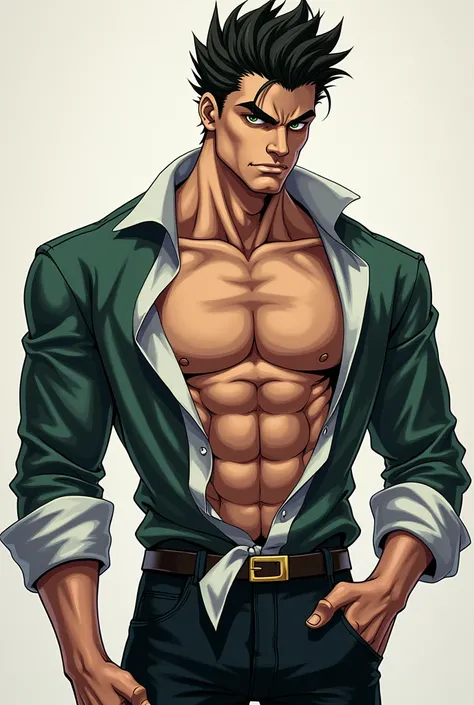 Jojos Kishibe Rohan without a shirt