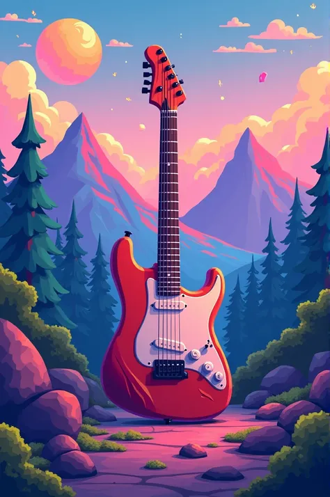 Backgrounds with pixelar-style guitar