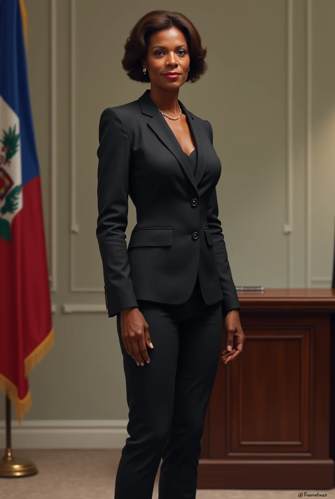 Dominique Dupuy , Female foreign minister of Haiti stands