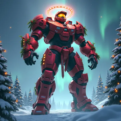 Christmas Halo master boss with number 1 