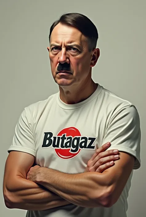 Generate Adolf Hitler with a Butagaz T-shirt 