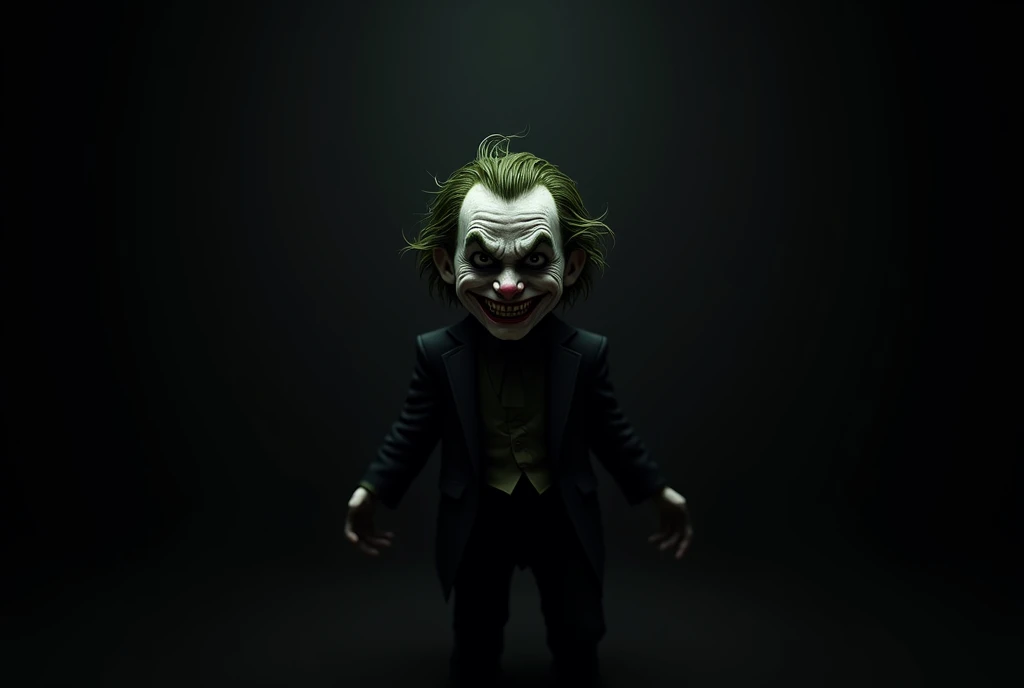 little evil joker in black background