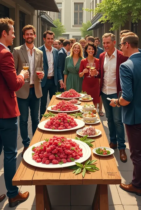 Soirée tartare sur des tréteaux avec des blagues a toto