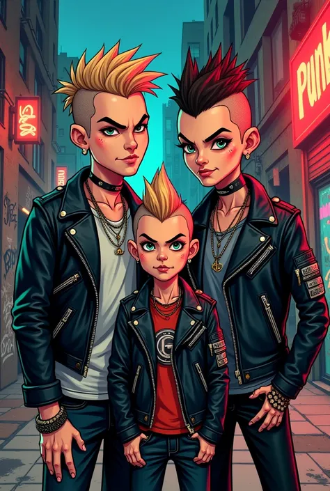 Punk family illustration