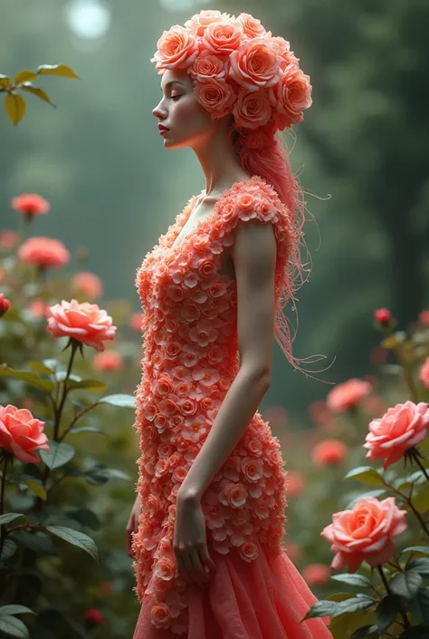 Create a humanoid rose