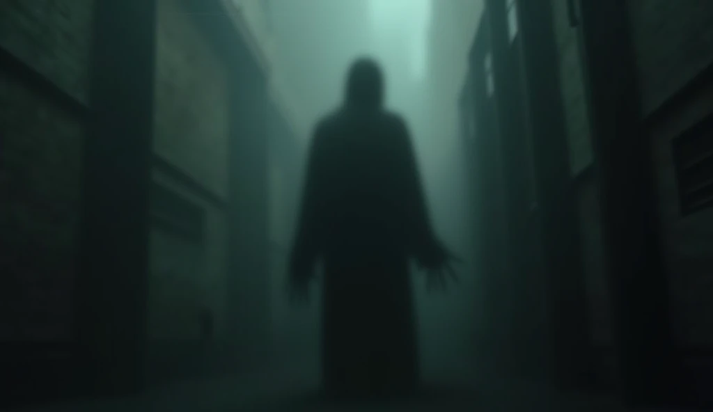 A BLURRED FIGURE  (  MAY BE THE LEFTOVER OF TWO HANDS OR FINGERPRINTS ,  BUT LINKED TO THE THEME TERROR AND FEAR  )