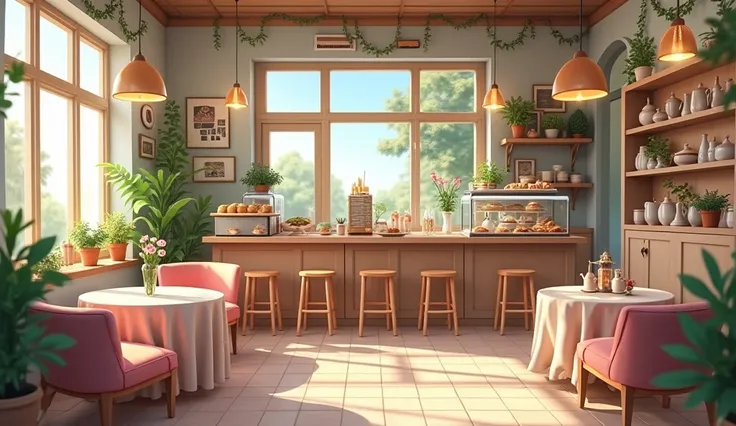 Cute cafe interior design 