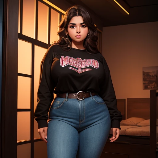 90s dark vintage film style, A petite cute slightly chubby macromastia size breasts Mexican nerdy emo teen, short volumetric brown hair, beautiful detailed brown eyes, cutely detailed lips, cute highly detailed eyes and face, round shape face, mega voluptu...