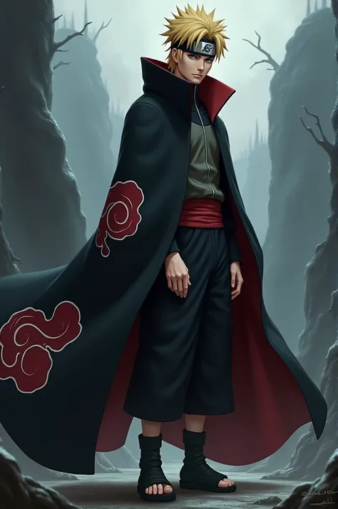 Create realistic Naruto image with Akatsukis robe 