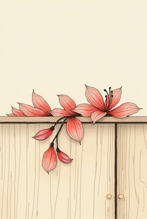  treasure flower petals，sketch，flat，wood ，furniture