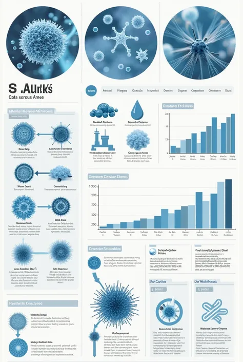 Generame solo imagenes  de Staphylococcus Aureus que cumple  requisitos.  The infographic is divided into three panels OF IMAGES THAT THOSE IMAGES SAY OF THE:

 Description of the Microorganism :  Shows a microscopic representation of S . Aureus,  GENERATE...