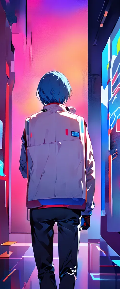 ( masterpiece ,  best quality :1.2), 1 , Alone,standing_to divide,( from behind,to go back,Bottom:1.5),
standing to divide, stand on one leg , Ayanami Rei,white jumpsuit, Red Eyes,pilot suit, short hair,blue hair,fringe,interface headset,high throat, hair ...