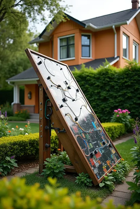 Try the prototype of the solar panel created with recycled materials in a house garden