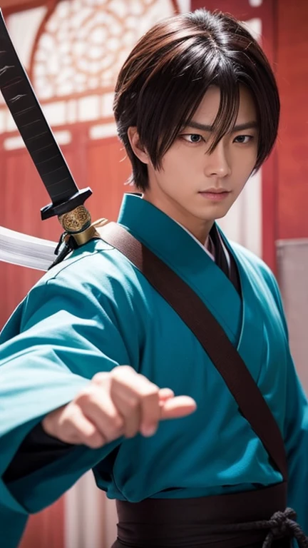  Sōji Okita　holding a sword 　 handsome　 feeling dynamic