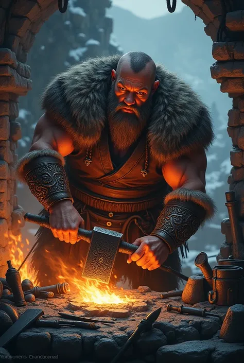 A viking blacksmith