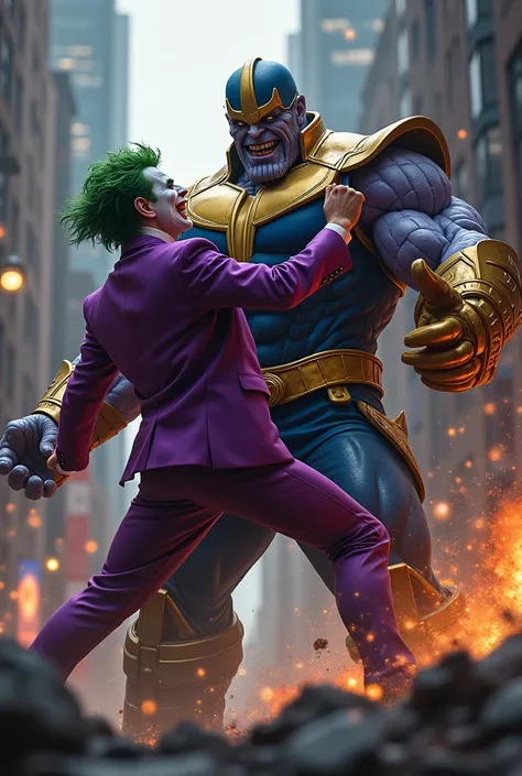 Joker versus thanos fight scene aggressive