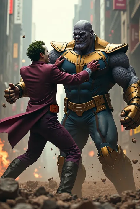 Joker versus thanos fight scene aggressive Roop jokar Thanos ko mukka maarta hua thanos jokar ko helicopter shot