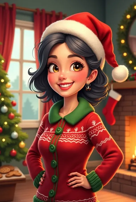  Create an image with text: A MOTHER FOR CHRISTMAS 
Imagen como caricaturas y alta calidad 