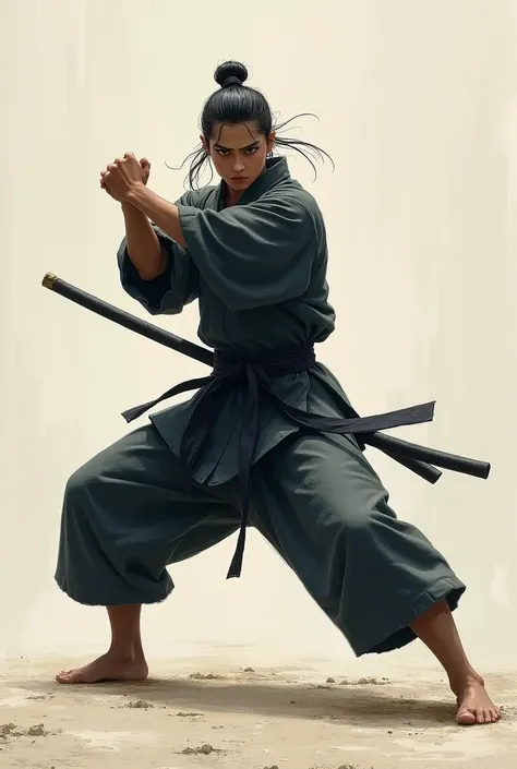  Basic posture: Zenkutsu dachi  ( attack position ). 