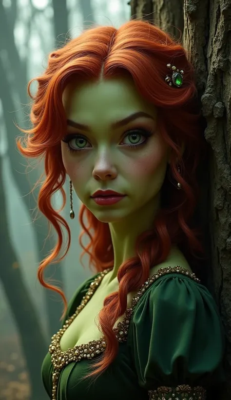 Realistic photo of Princess Fiona dark fantasy 70s